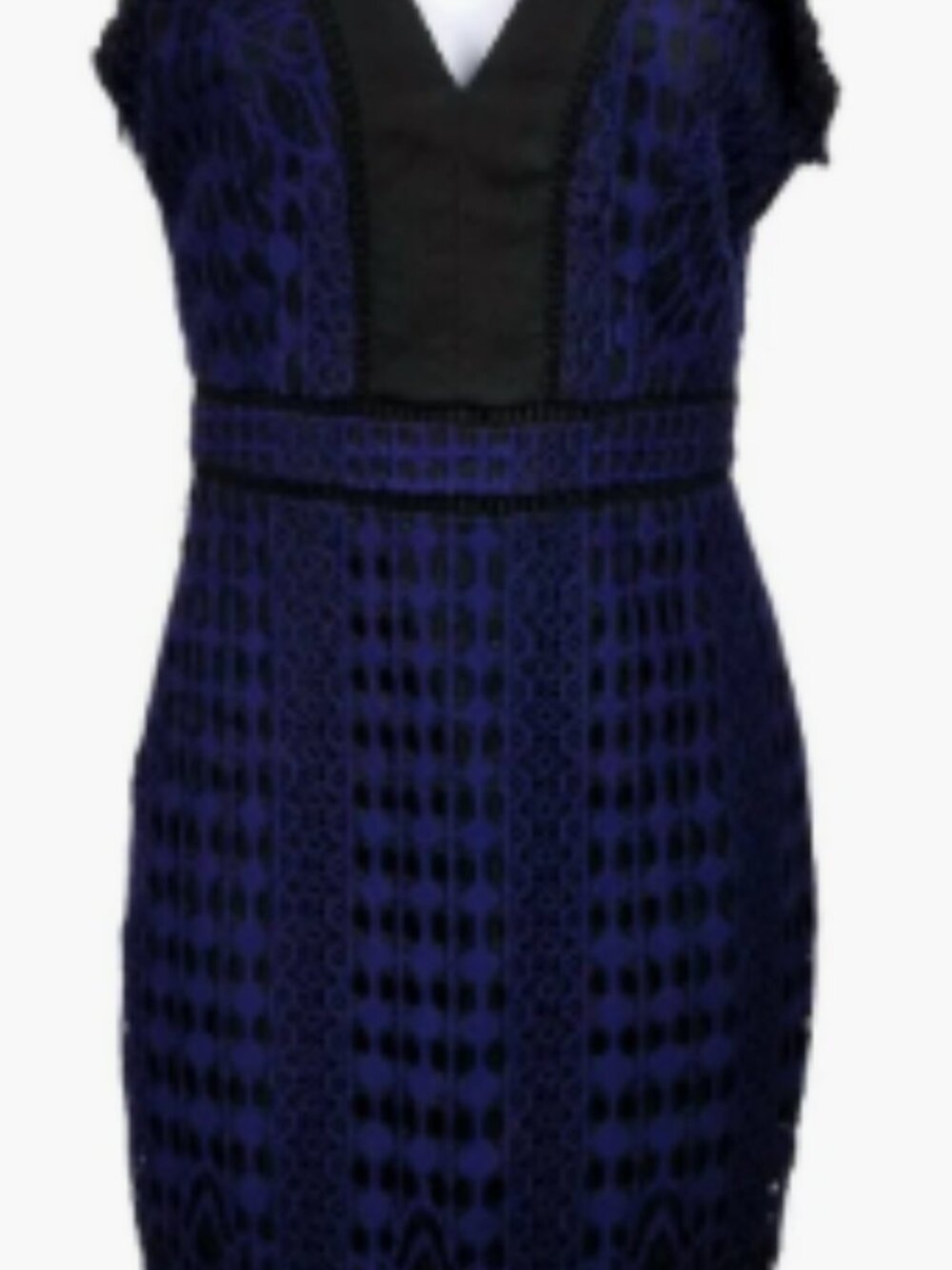 NWT ANTHROPOLOGIE HARLYN BLUE & BLACK DRESS MED - Picture 3 of 3